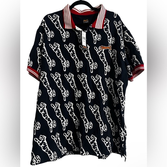 NWT Le Tigre All Over Print Navy Polo - Picture 1 of 10